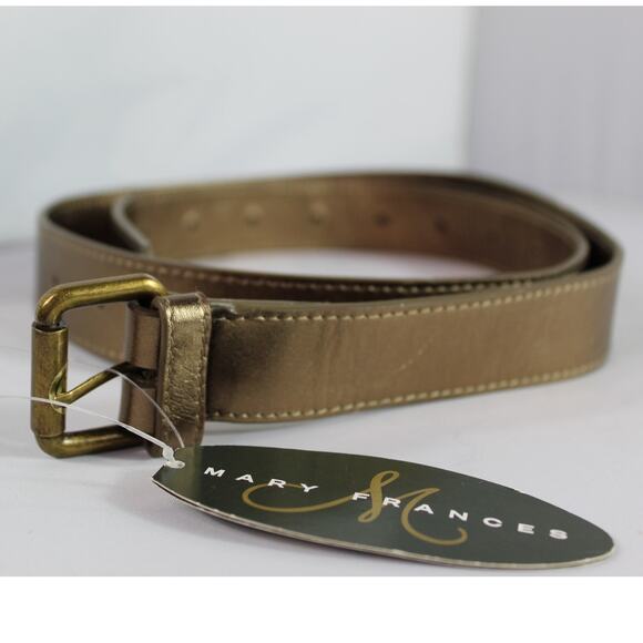 Mary Frances Bonanza belt metallic bronze leather belt 23" - 42" - Picture 1 of 11